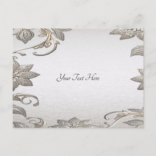 シルバー ゴールド フラワー ポストカード (正面)