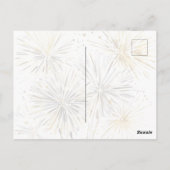 シルバー ゴールド ブラック クリスマス セレブレーション ポストカード (裏面)