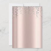 シルバー シャイニー ドレス ローズゴールド 50歳の誕生日 招待状 (裏面)