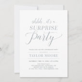 シルバー |シンプルモダンパーティー 招待状 (正面)