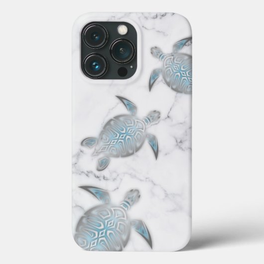 シルバー シー タートルズ グレー マーブル Case-Mate iPhoneケース (裏面)