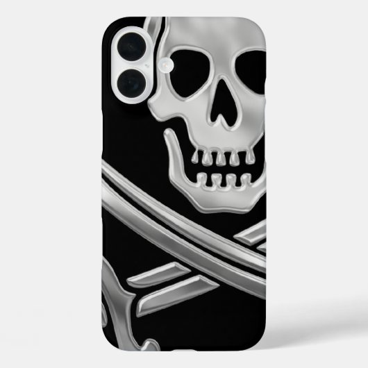 シルバー・ジョリーロジャー Case-Mate iPhoneケース (裏面)