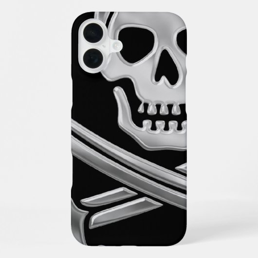 シルバー・ジョリーロジャー iPhoneケース (裏面)