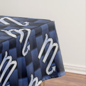 シルバー スコーピオ 星座 シンボル ネイビー カーボン ファイバー テーブルクロス (インサイチュ)