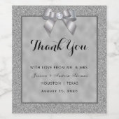 シルバー&スタイリッシュグリッター結婚式の引き出物 ワインラベル (シングルラベル)