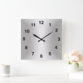 シルバー スタイリッシュ 🕰️ 25周年特別記念モデル スクエア壁時計 (ホーム)