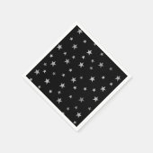 シルバー・スターズとブラック スタンダードカクテルナプキン (角)
