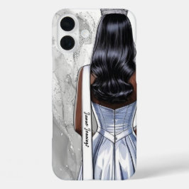 シルバー・ストーム・モカ・ページェント・ポートレート・カスタムサッシュ iPhone 16 PLUSケース