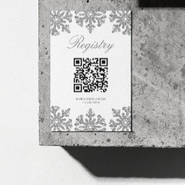 シルバー スノーフレーク ウィンター キンセアニエラ レジストリー エンクロージャーカード