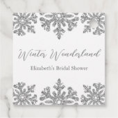 シルバー スノーフレーク ウィンター ブライダル シャワー フェイバータグ (裏面)