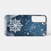 シルバー スノーフレーク エレガンス SAMSUNG GALAXYケース (裏面横)