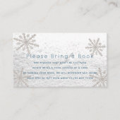 シルバー スノーフレーク ブルー お願いブックカード エンクロージャーカード (正面)
