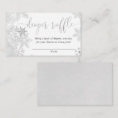 シルバー スノーフレーク 男女兼用 赤ちゃんおむつくじ エンクロージャーカード (正面/裏面)