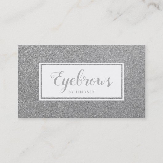 シルバー スパークル グリッター 眉毛 メイクアップ アーティスト 名刺 (正面)