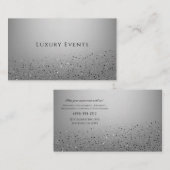 シルバー スパークル スパークリー グリッター パーティー イベント プランナー 名刺 (正面/裏面)