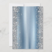 シルバー スパークル ダイヤモンド ブルー 85歳の誕生日 招待状 (裏面)