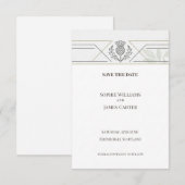 シルバー セルティック アザミの結婚式延期案内カード セーブザデート (正面/裏面)