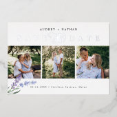 シルバー・セーブ・ザ・デート フォトコラージュ 箔招待状 (正面)