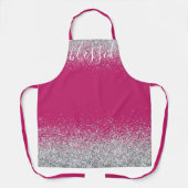 シルバー&ソルベットピンクグラムグリッター&エプロン賛美エプロン エプロン (正面)