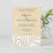 シルバー&タンスワールパターン結婚式招待状 招待状 (スタンド正面)