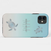 シルバー タートル 名前のイニシャル Case-Mate iPhoneケース (裏面(横))