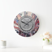 シルバー ダイヤモンド アブストラクト  結婚25周年 ラージ壁時計 (ホーム)