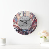 シルバー ダイヤモンド オンブレ 25周年結婚記念日 ラージ壁時計 (ホーム)