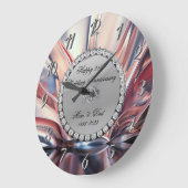 シルバー ダイヤモンド オンブレ 25周年 結婚記念日 ラージ壁時計 (傾斜)