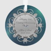 シルバー ダイヤモンド グリーン 50周年 結婚記念日 オーナメント (裏面)