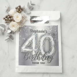 シルバー ダイヤモンド スパークル 40歳の誕生日おめでとう フェイバーバッグ