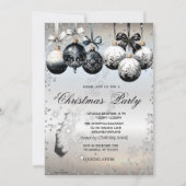 シルバー ダイヤモンド、ボール、ガラス、会社のクリスマス パーティー 招待状 (正面)
