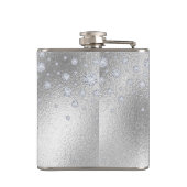 シルバー ダイヤモンド モノグラム 名前 スクリプト フラスク (裏面)