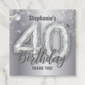 シルバー ダイヤモンド ルック 40歳の誕生日 お礼 フェイバータグ (正面)