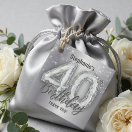 シルバー ダイヤモンド ルック 40歳の誕生日 お礼 フェイバータグ