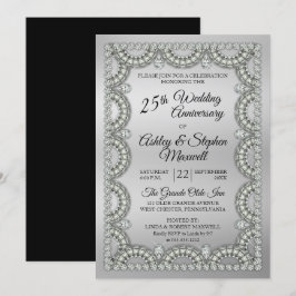 シルバー&ダイヤモンド 25周年結婚記念日パーティー 招待状
