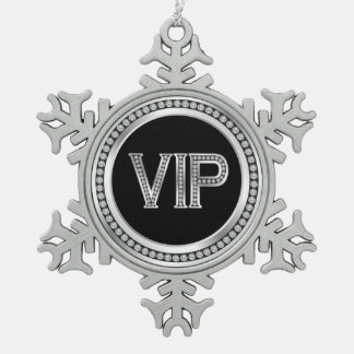 シルバー ダイヤモンド VIP クリスマス スノーフレークピューターオーナメント