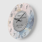 シルバー・ダイヤ結婚モンド25周年 ラージ壁時計 (傾斜)