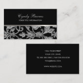 シルバー・ダマスク・ビジネス・カードを使用した任意の色 名刺 (正面/裏面)