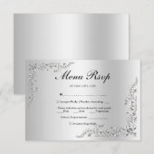 シルバー デコレーション ウェディング メニュー RSVP (正面/裏面)