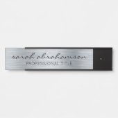 シルバー ドアサイン 長い名前 サインプレート (正面)