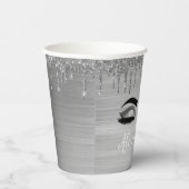 シルバー ドリッピング グリッター グラム アイズ ペーパー カップ 紙コップ (右)
