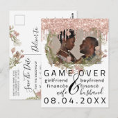 シルバー ドリップス おもしろい 結婚式延期 白い写真 ポストカード (正面/裏面)