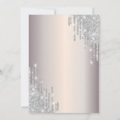 シルバー ドリップス グリッター シック ドレス 18歳の誕生日 招待状 (裏面)