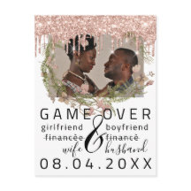 シルバー ドリップス ファニー セーブ ザ デート ホワイト フォト