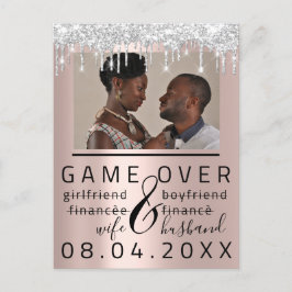 シルバー ドリップス 面白い 結婚式延期 カップル写真 ポストカード