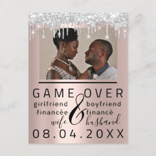 シルバー ドリップス 面白い 結婚式延期 カップル写真 ポストカード