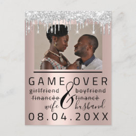 シルバー ドリップス 面白い 結婚式延期 カップル写真 ポストカード