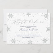 シルバー&ネイビーウィンタースノーリハーサルディナーパーティーI 招待状 (正面)