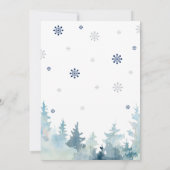 シルバー&ネイビーウィンターワンダーランドボーイ誕生日パーティー 招待状 (裏面)