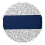 シルバー&ネイビーセラミック家具キャビネットノブ セラミックノブ (正面)